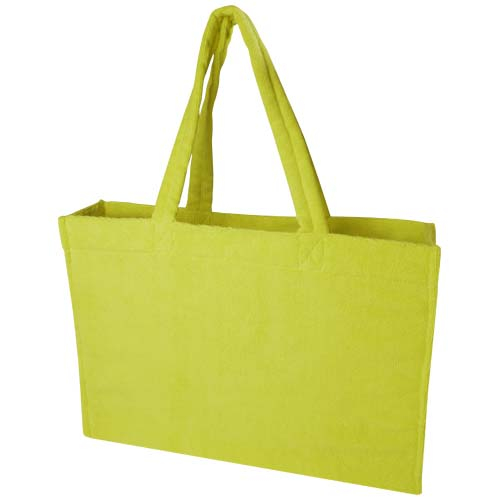 Sac shopping publicitaire en tissu éponge recyclé 13L Siam Citron vert